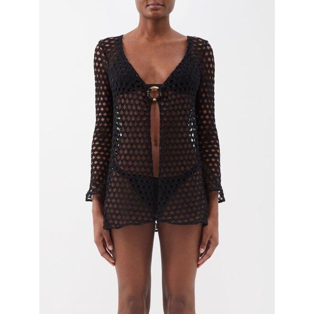 Sara Cristina Nerea crochet-lace cover-up - S - Black
